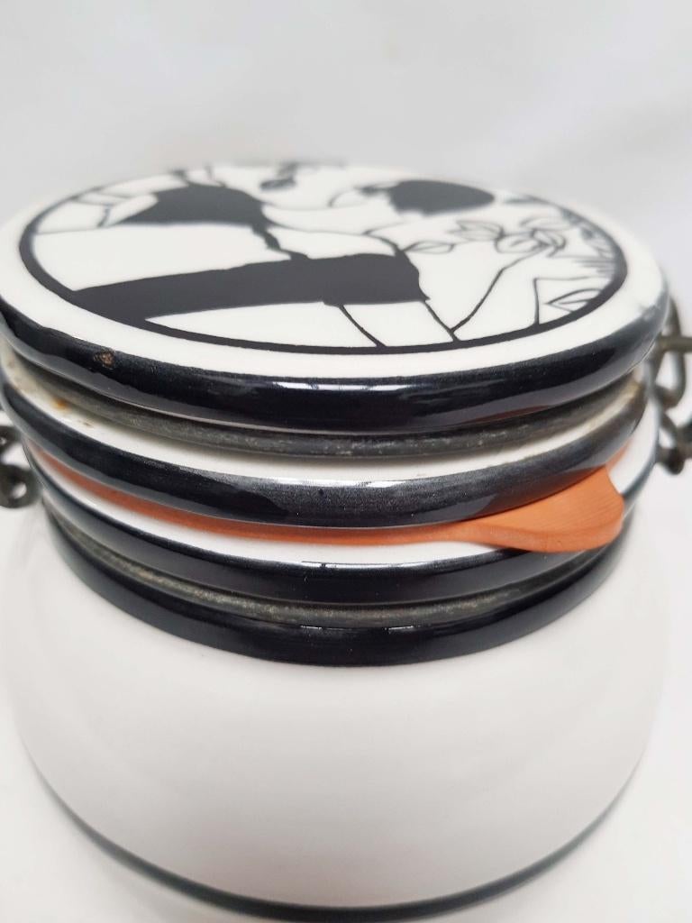 Bocal de conservation en porcelaine Art Déco., Enlèvement ou Envoi