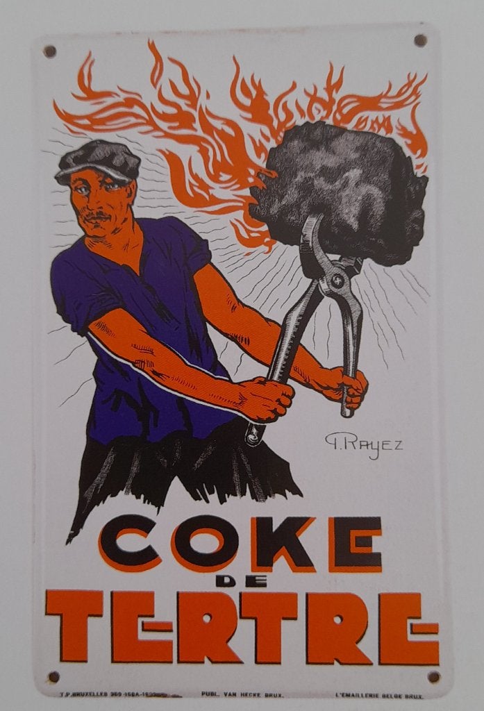 Panneau d'affichage en émail Coke de Tertre, Collections, Enlèvement, Utilisé, Panneau publicitaire