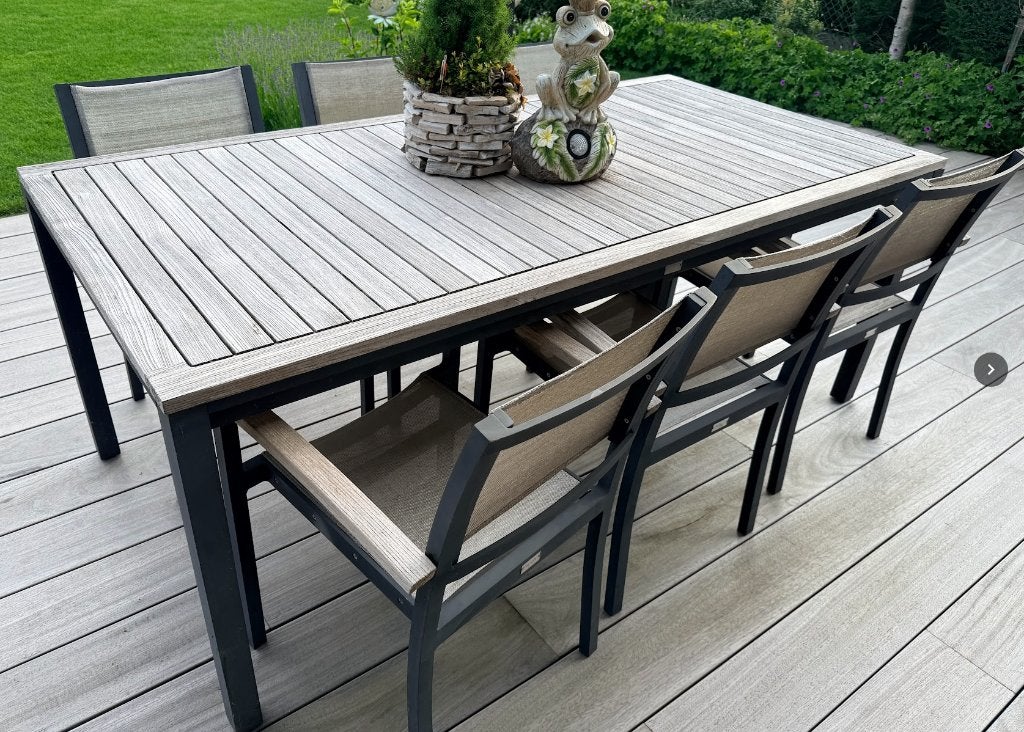 Table de jardin pour 6/8 personnes, Jardin & Terrasse, Tables de jardin, Enlèvement, Comme neuf, Rectangulaire, Autres matériaux