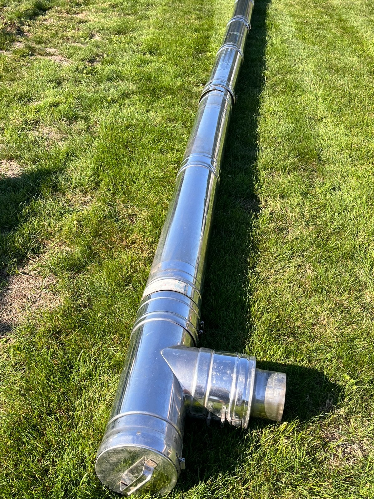 Dubbelwandige schouw inox  binnendiameter 130, Doe-het-zelf en Bouw, Ophalen, Gebruikt
