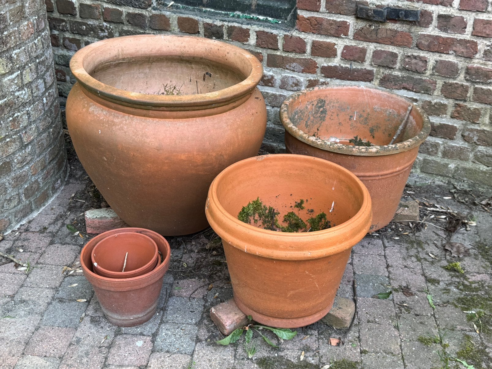 Terracotta bloempotten, Ophalen, Gebruikt, 40 cm of meer, Rond