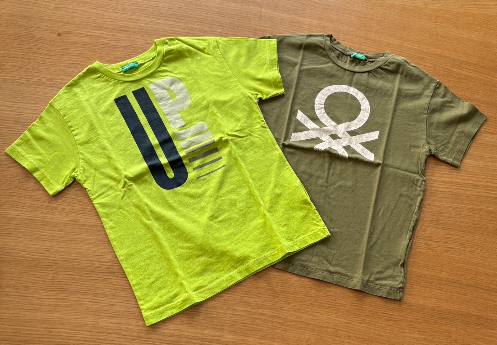 Lot de 2 t-shirts vert BENETTON - 11 ans - 5€, Enfants & Bébés, Vêtements enfant | Taille 146, Enlèvement ou Envoi, Utilisé, Garçon