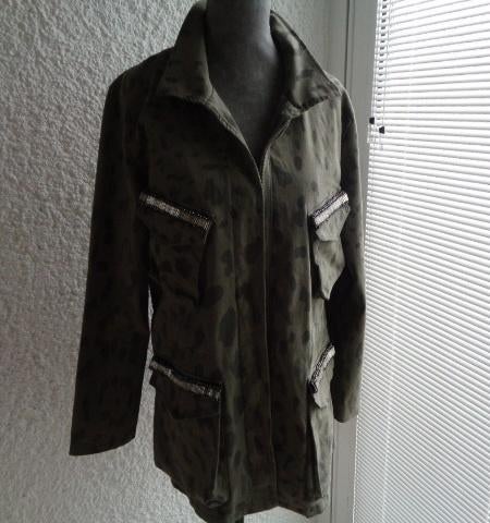 Veste Kaki imprimé dame. Marque: "Vicolo". Taille M, Kleding | Dames, Maat 38/40 (M), Overige kleuren, Verzenden, VICOLO".