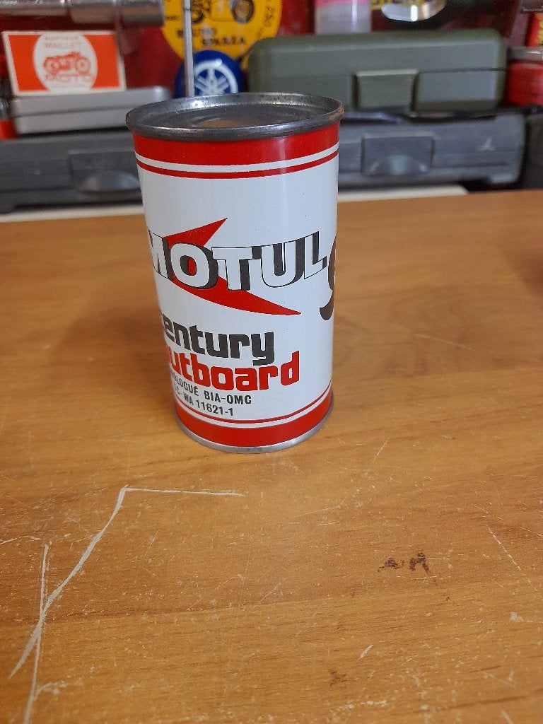 Oude Motul buitenboordmotor vol oliekan, Ophalen of Verzenden, Gebruikt, Overige, Overige merken