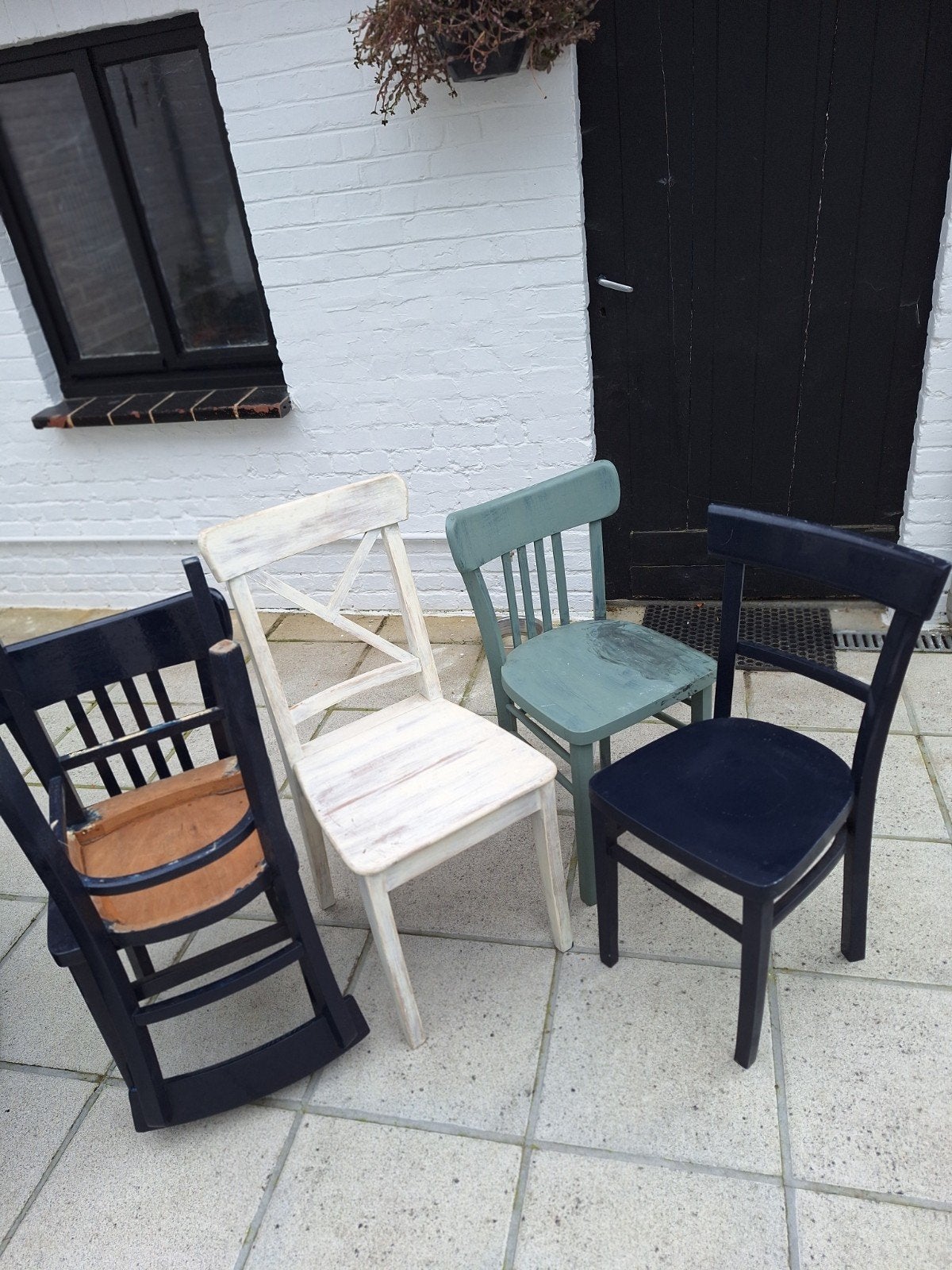 GRATIS 5 houten stoelen, Huis en Inrichting, Ophalen