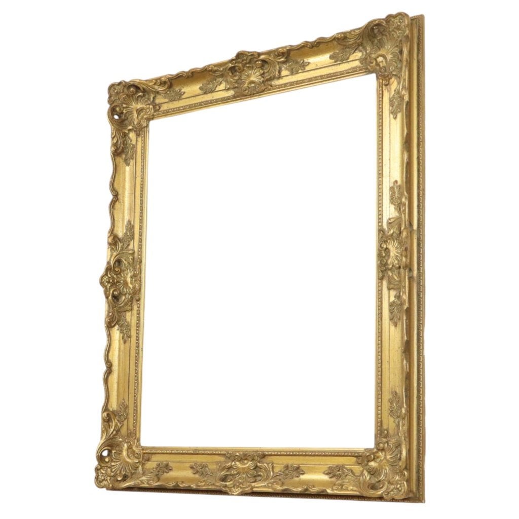 Grote Gouden Barok Stijl Lijst Klassiek Houten Kader 95x79cm, Ophalen, 79 cm, Gebruikt, Schilderijlijst