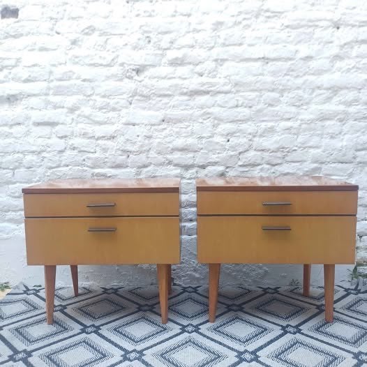 Paar vintage nachtkastjes midden van de eeuw-Scandinavische, Ophalen