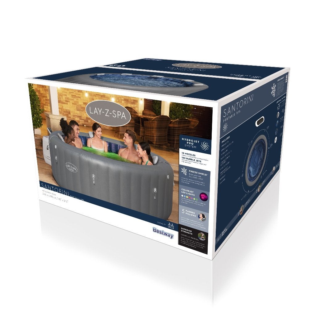 Bestway SANTORINI 60075  7 personen Rond Grijs, Ophalen, Nieuw, Filter, Opblaasbaar