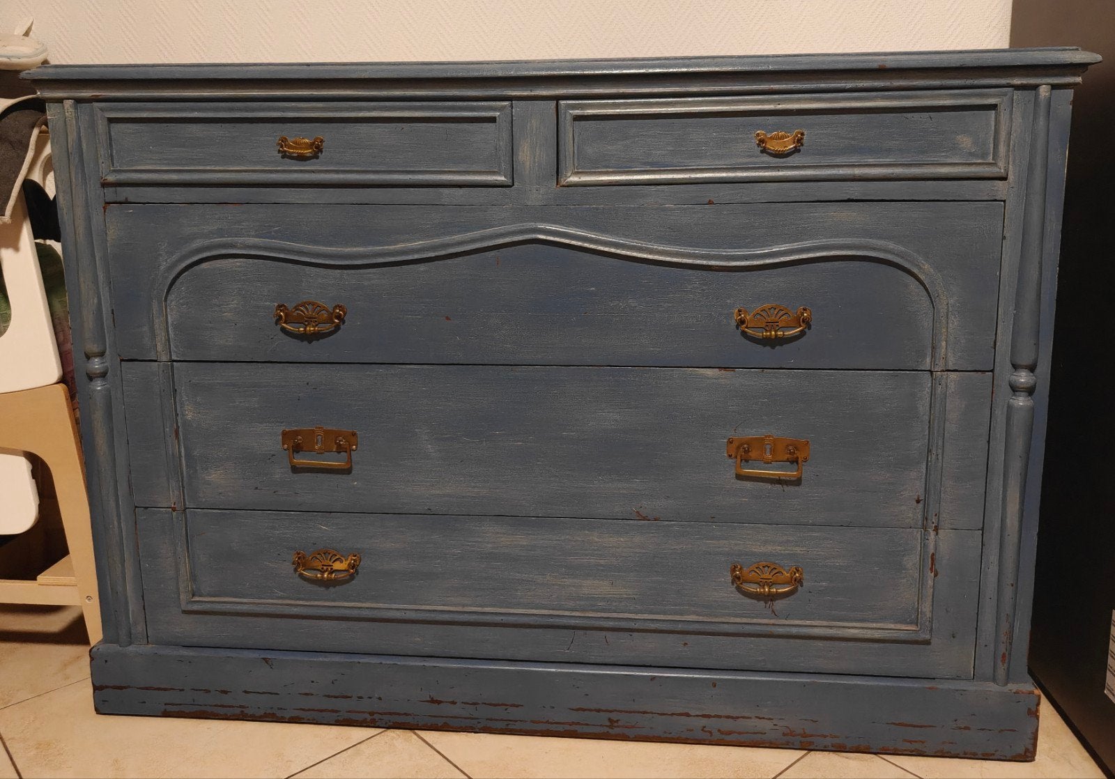 antieke blauwe kast, Huis en Inrichting, Ophalen