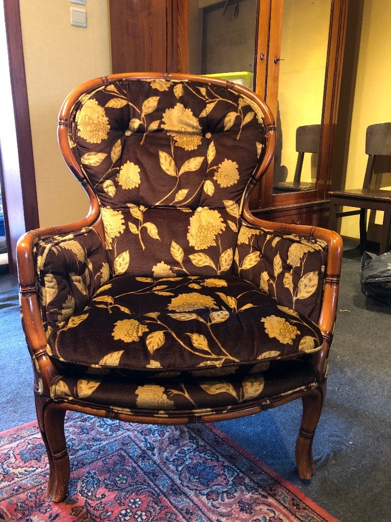 Bijzondere vintage bamboe fauteuil, karaktervol & decoratief, Huis en Inrichting, Zetels | Zetels, Ophalen, Eenpersoons, Minder dan 75 cm