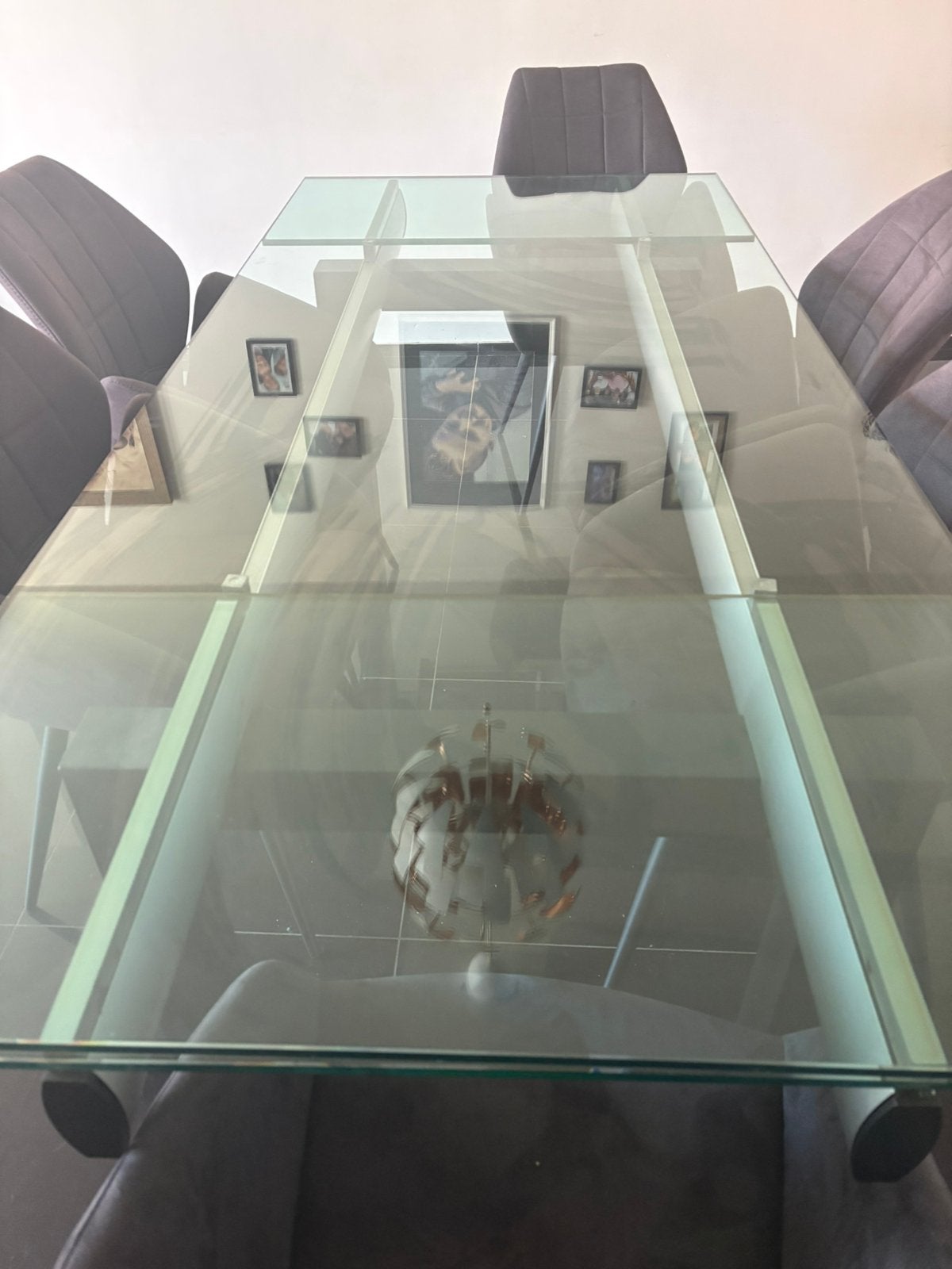 Table de salle à manger avec rallonge, Enlèvement, Comme neuf, Verre
