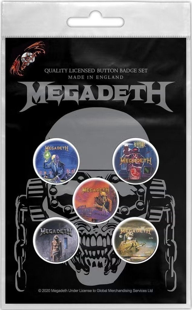 Megadeth Vic Rattlehead - Button - 5-pack off. merchandise, Ophalen of Verzenden, Nieuw