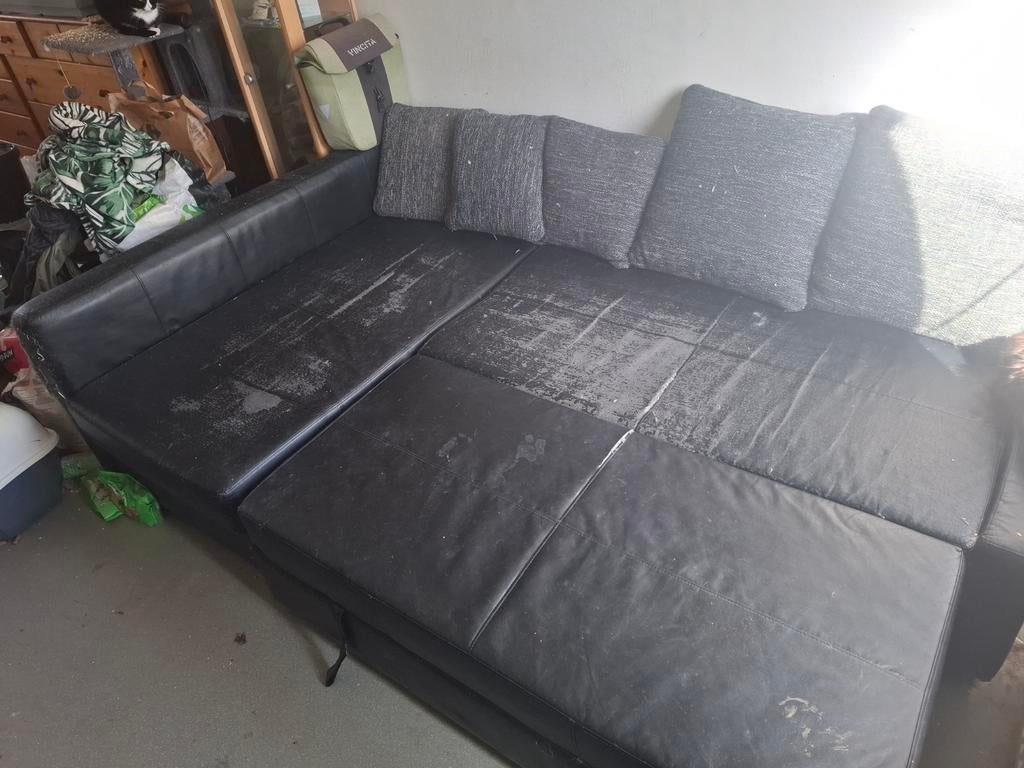 Zetelbed, Ophalen, Gebruikt, Hoekbank, Leer