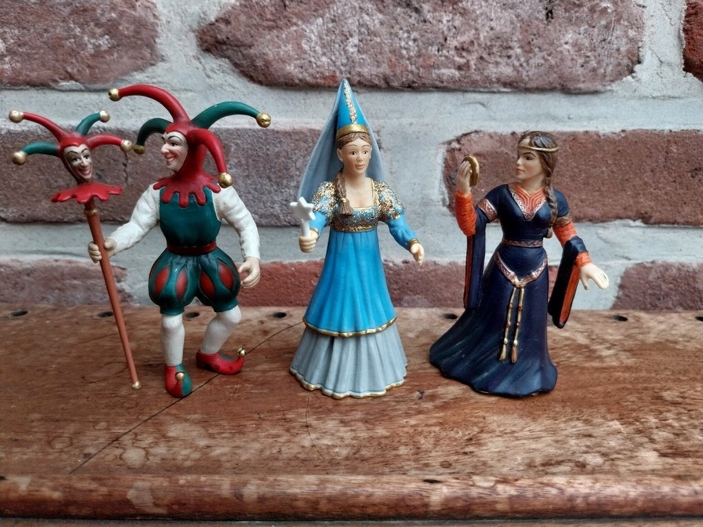 Schleich 3 middeleeuwse figuren, Verzamelen, Ophalen of Verzenden, Zo goed als nieuw