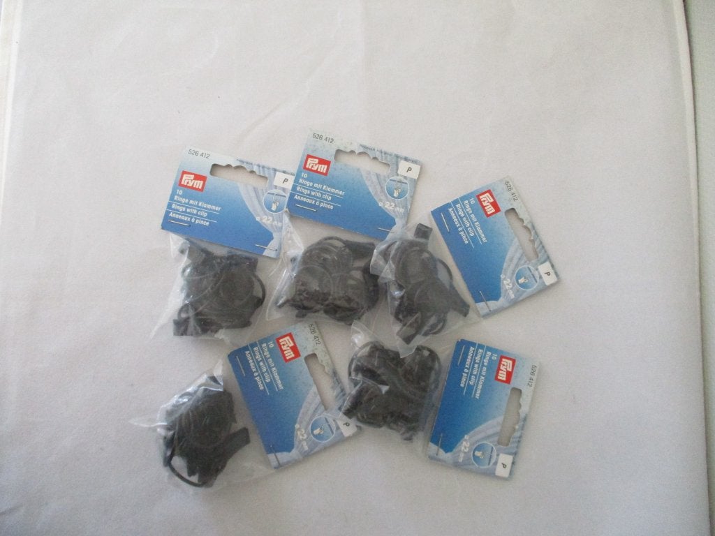 metalen prym zwarte klemmetjes met ring  nota hangers 50st, Neuf, Autres marques, Enlèvement ou Envoi, Métal