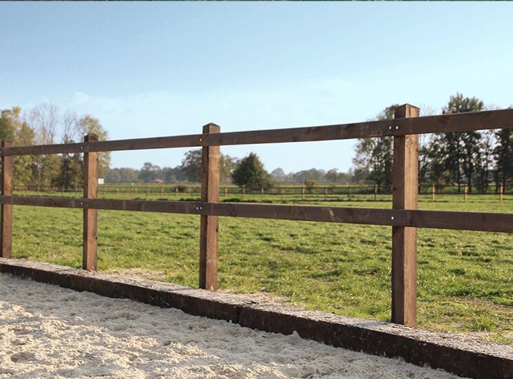 14. Houten omheining | paardenbak | paarden omheining, Dieren en Toebehoren, Stalling en Weidegang, Weidegang, 4 paarden of pony's of meer