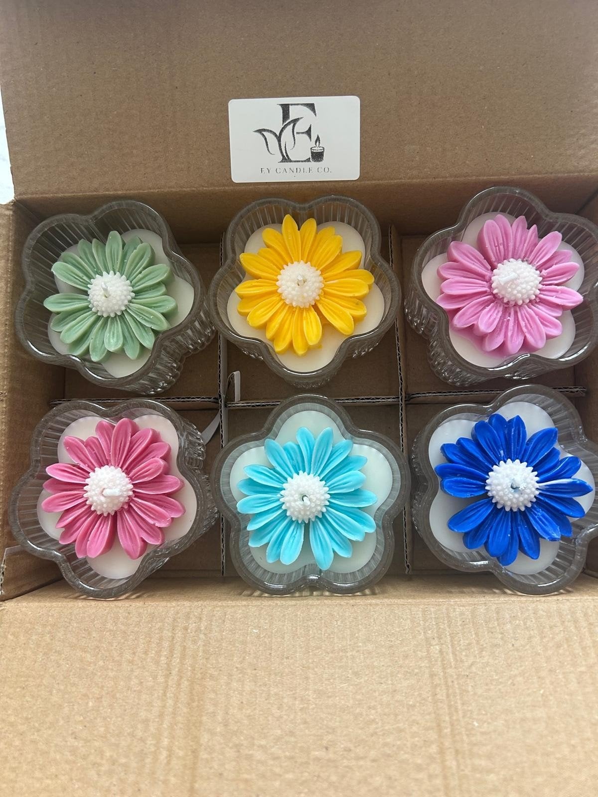 Lot de 6 Bougies Fleurs Parfumées, Enlèvement ou Envoi, Cire