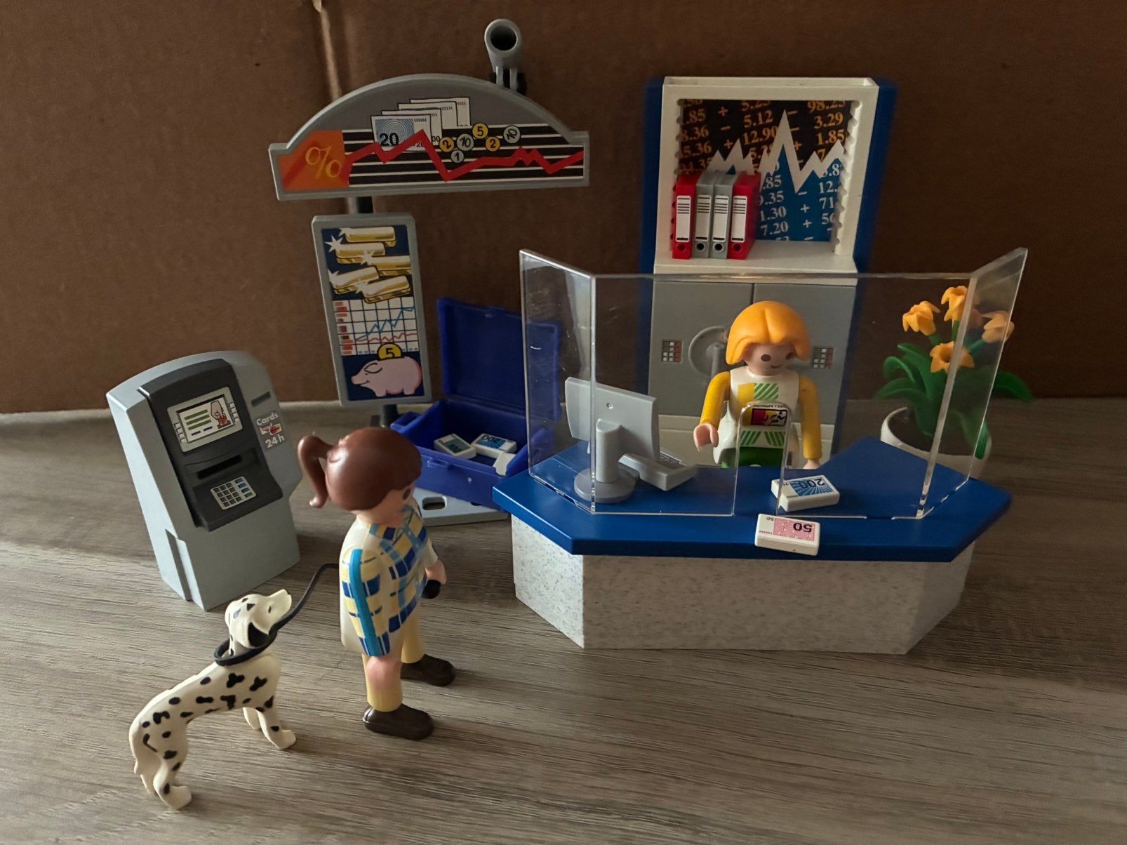 Playmobil bank en geldautomaat, Ophalen, Complete set, Zo goed als nieuw, Figuren