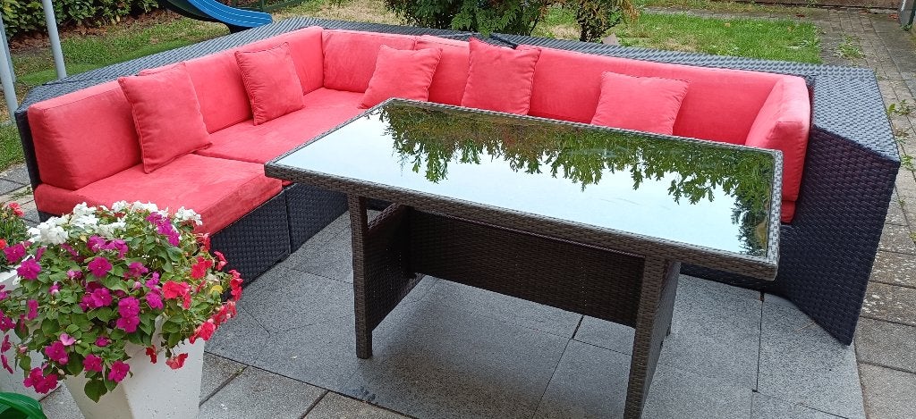 Grote modulaire tuinset met kussens (bezorgoptie), Enlèvement, Comme neuf, Salons de jardin