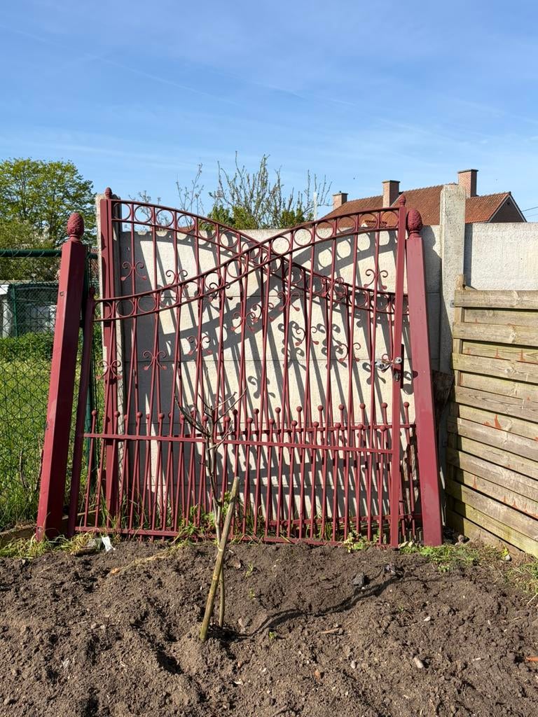 Stalen poort, Tuin en Terras, Ophalen, Gebruikt, Staal, 200 cm of meer