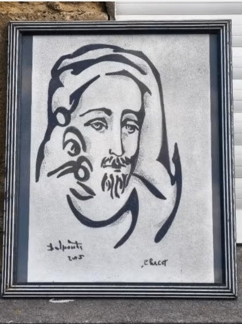 Dessin christ signe charles delporte, Antiquités & Art, Enlèvement ou Envoi, Dessin