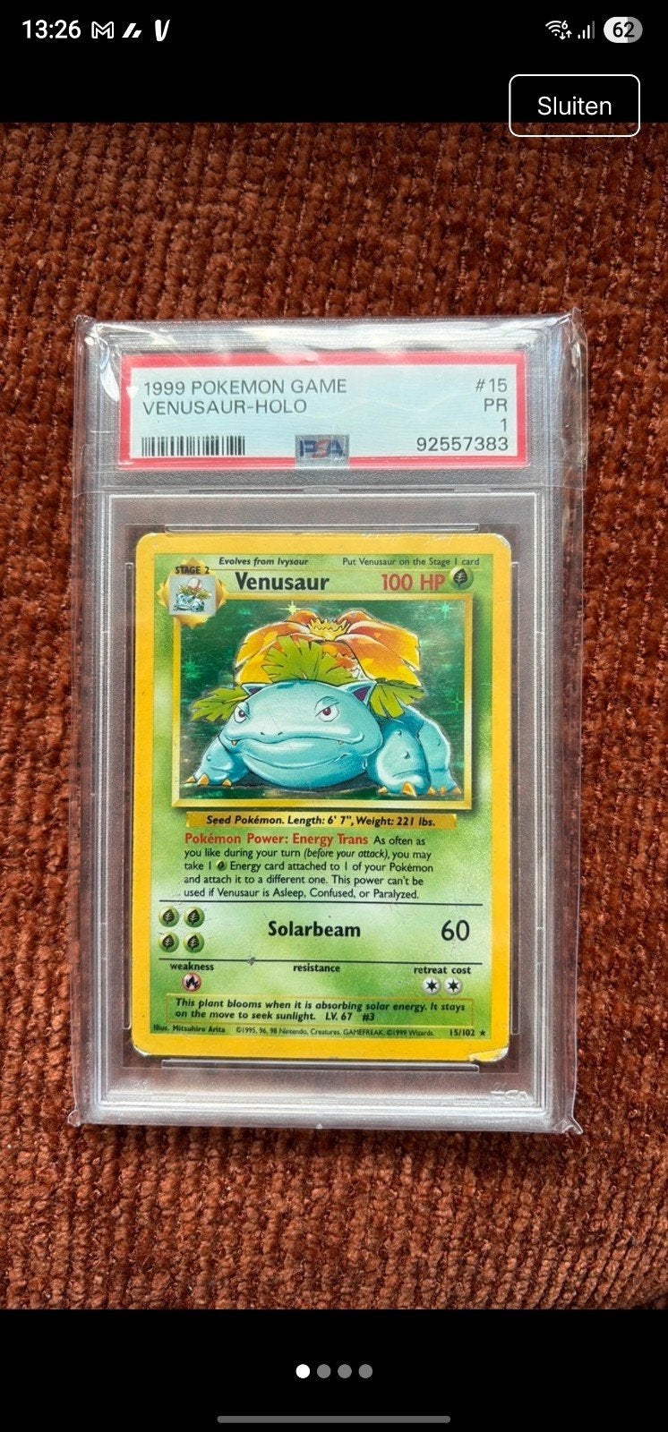 base set venusaur, Ophalen of Verzenden