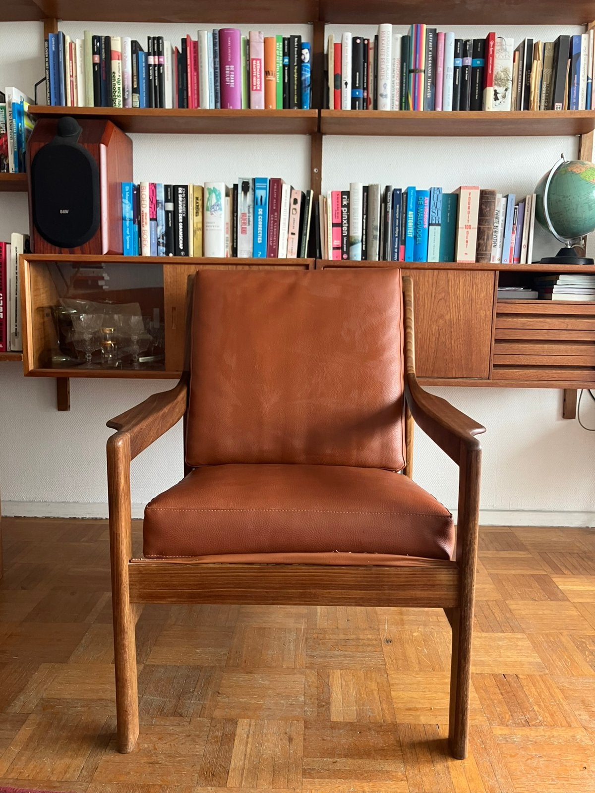 2 fauteuils design vintage scandinave|teck et cuir|60-'70, Enlèvement