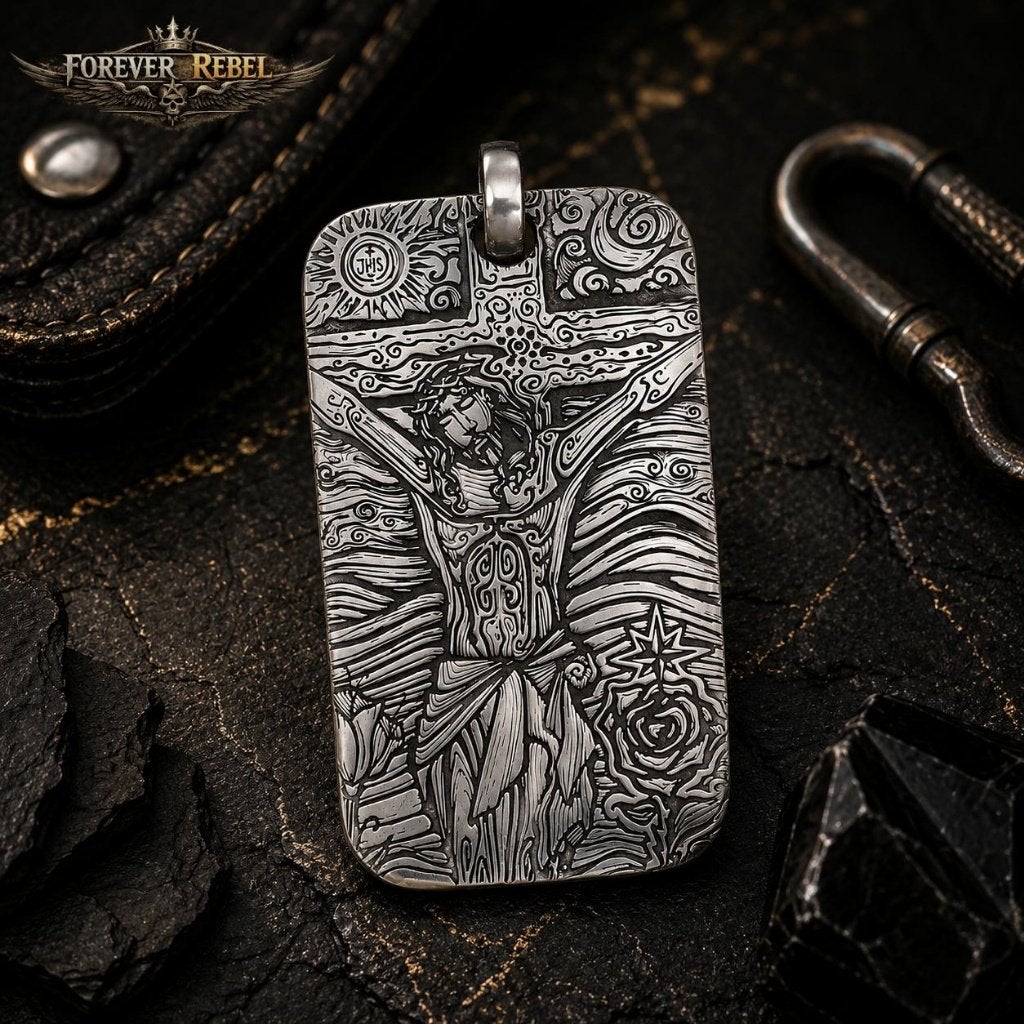 The Inked Crucifix - 925 Zilver, Verzenden, Nieuw, Kruis of Symbool, Zilver