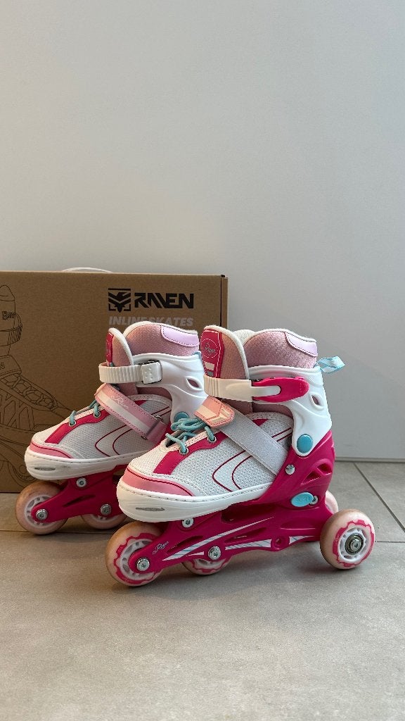 Raven Lia 2-in-1 rolschaatsen/inline skates 30-34, Verstelbaar, Kinderen, Ophalen of Verzenden, Zo goed als nieuw
