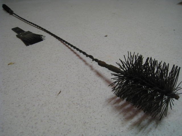 Staaf met 2 borstels, L 116cm. Plus kleine platte brstel., Ophalen