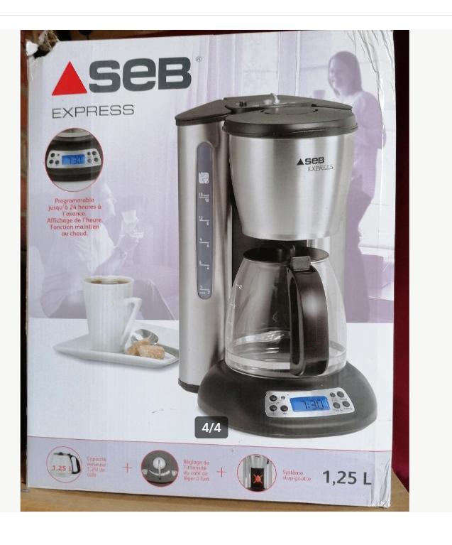 SEB Express CM425D31 Cafetière 15 tasses, Electroménager, Réservoir d'eau amovible, 10 tasses ou plus, Café moulu, Neuf