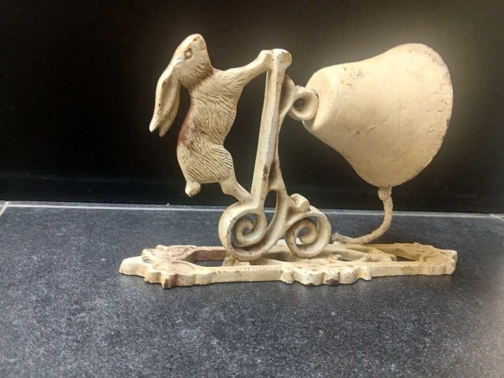 Gietijzeren konijn bel., Antiek en Kunst, Ophalen of Verzenden