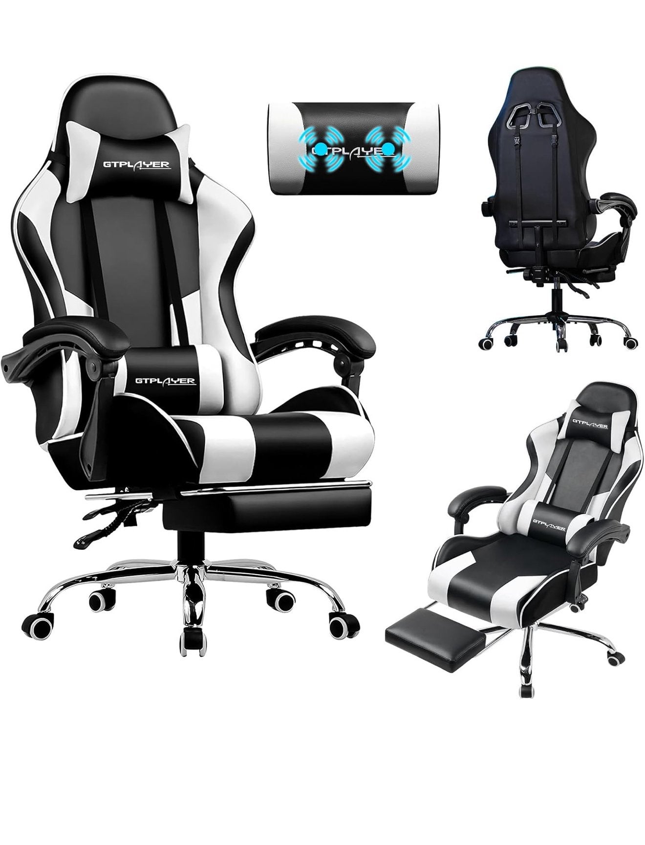 Fauteuil Gaming GTPLAYER avec fonction massage – Neuf, Maison & Meubles, Chaises de bureau, Enlèvement ou Envoi, Ergonomique, Comme neuf