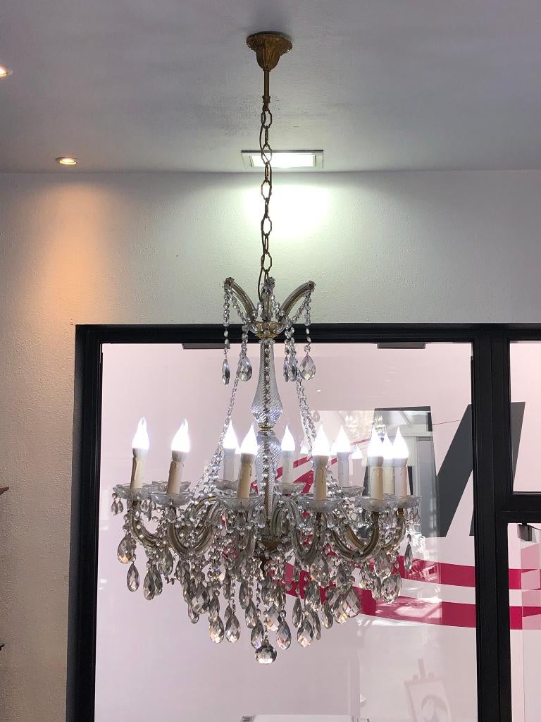 Lustre Marie-Thérèse cristal de Bohême, Antiquités & Art, Enlèvement