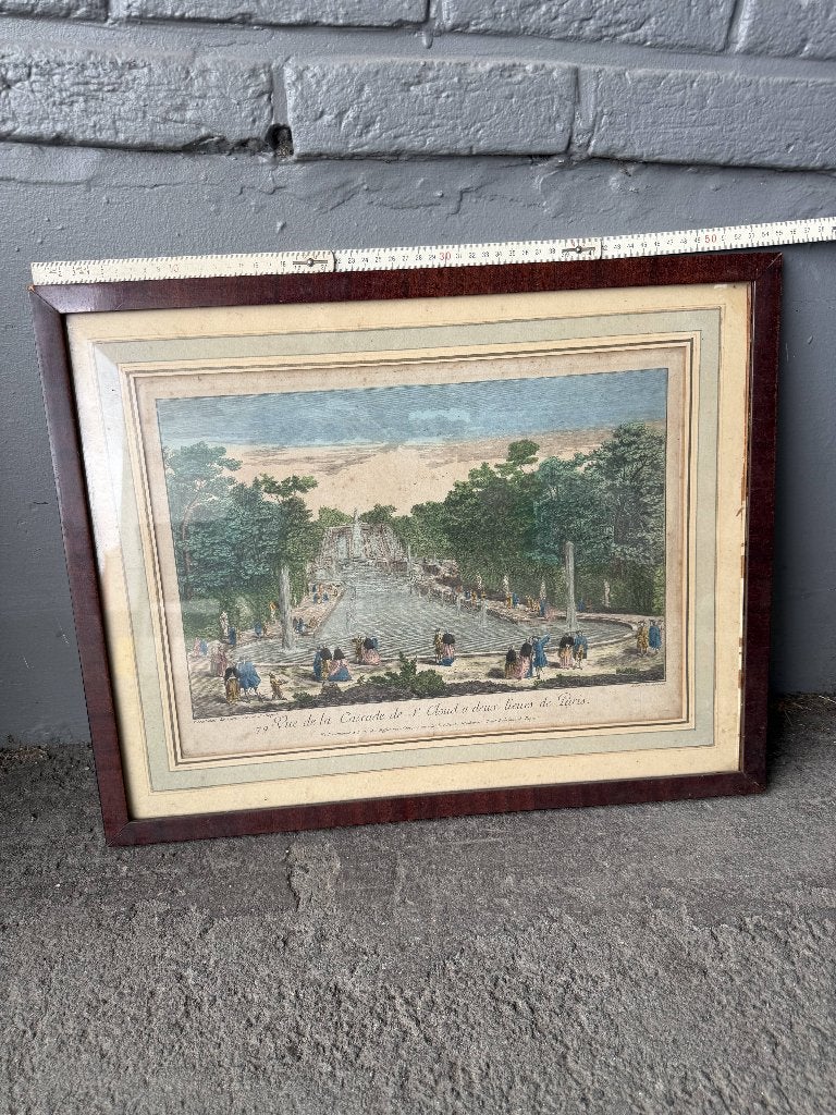 Optische weergave 18e eeuw 1760 — Cascade Saint-Cloud Paris