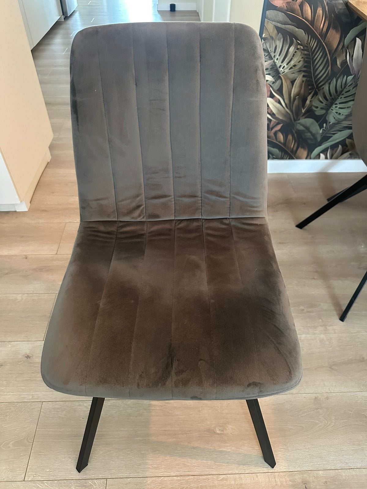 4 grijze eettafel stoelen, Huis en Inrichting, Ophalen, Zo goed als nieuw, Vier, Stof