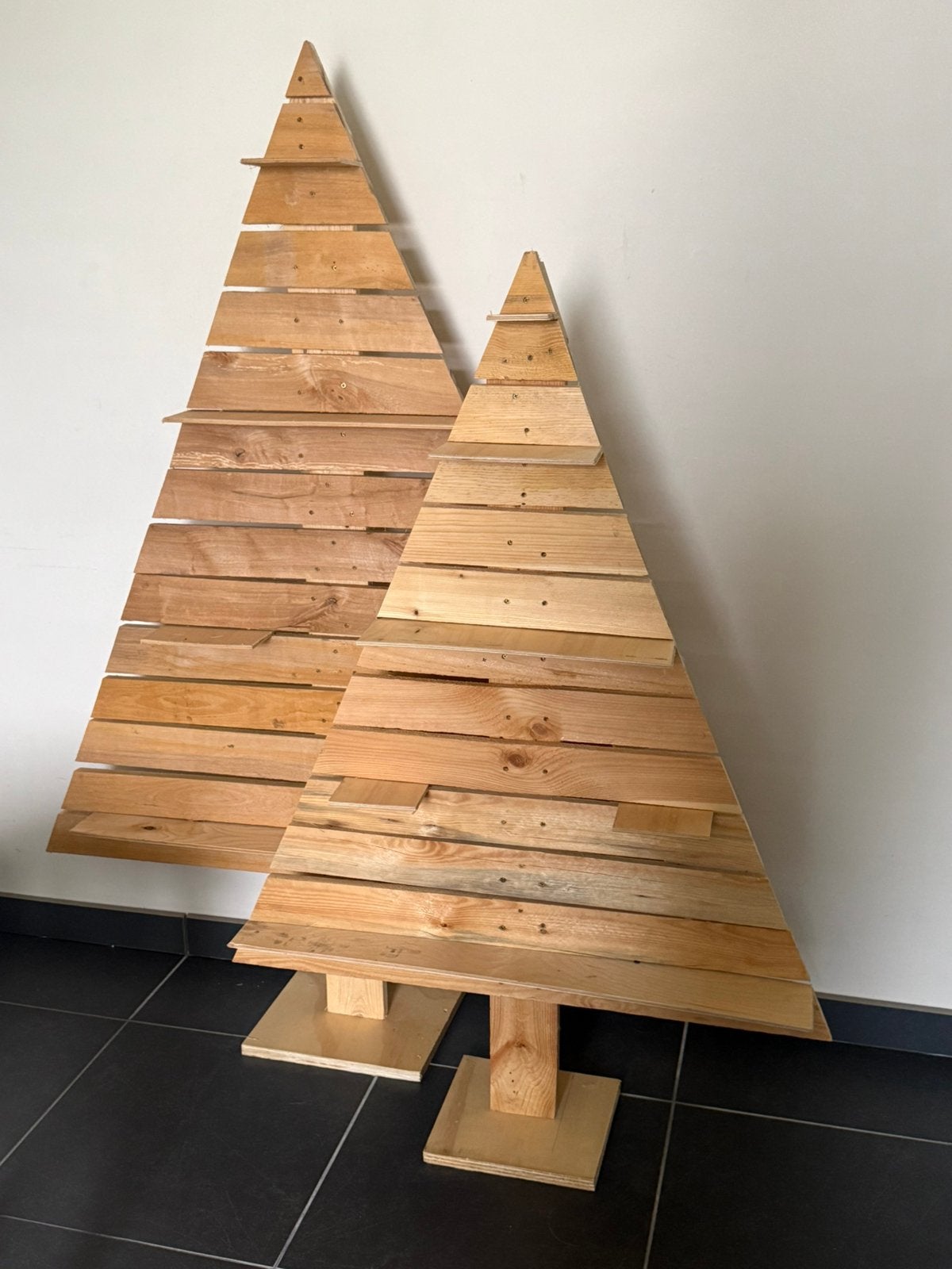 Houten kerstbomen, Ophalen, Gebruikt