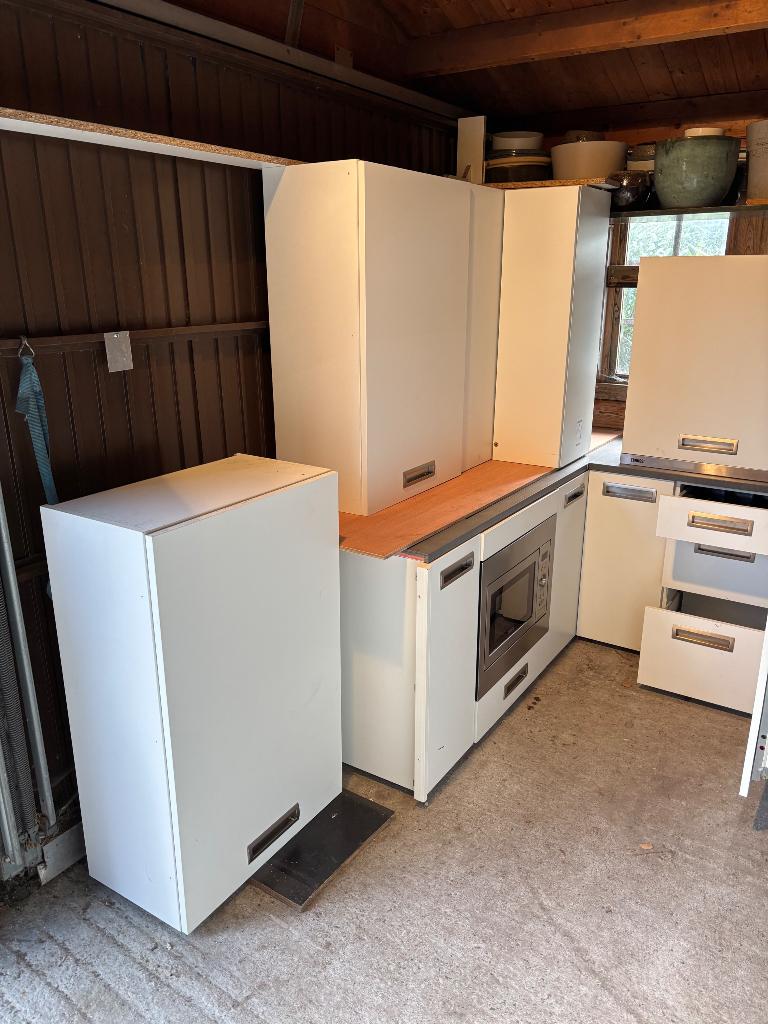 Keuken, Ophalen, Wit, Hoekkeuken, Graniet of Steen