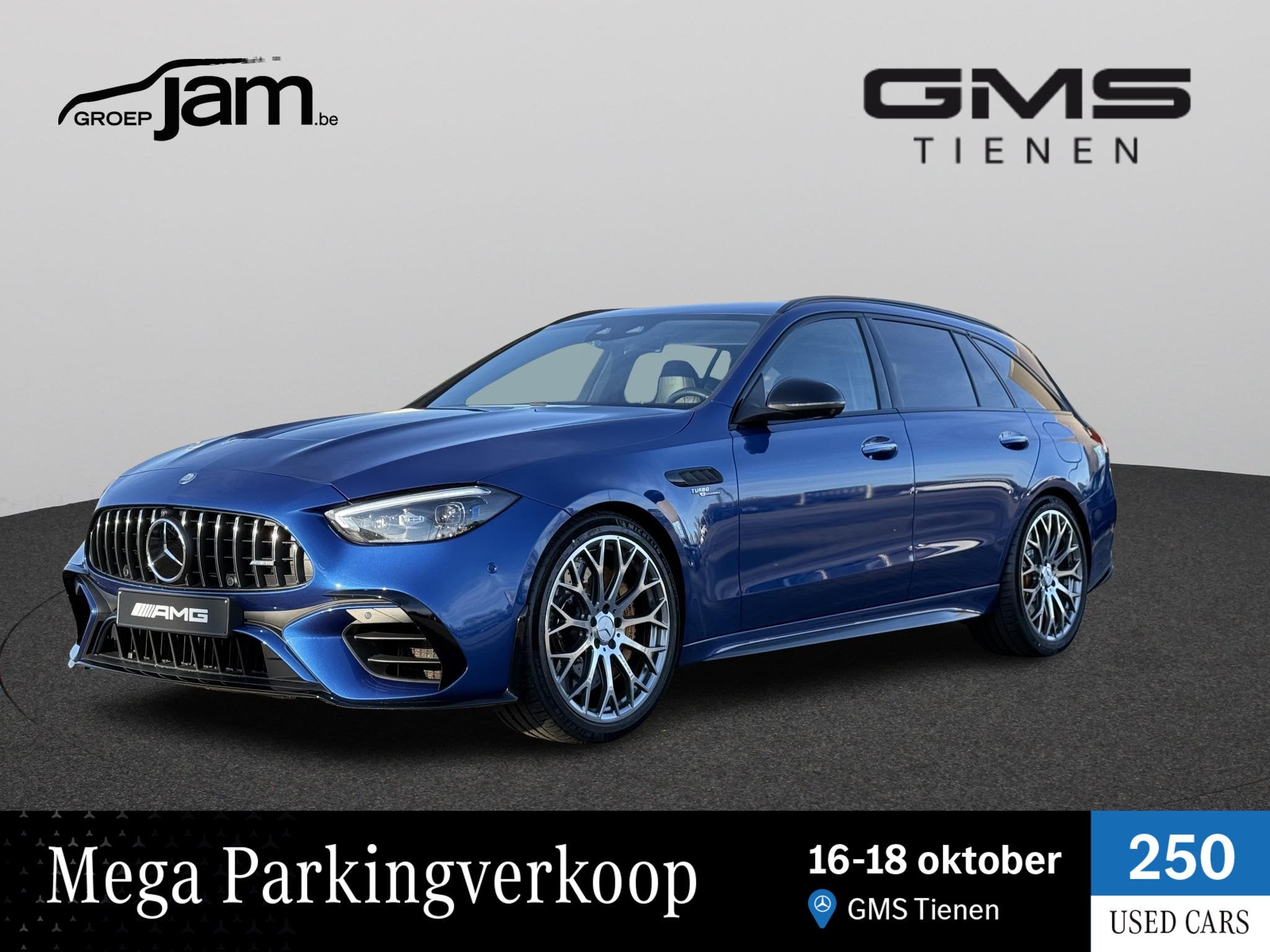Mercedes-Benz C-Klasse 63 S E PERFORMANCE T, Auto's, Automaat, Stof, Blauw, Plug-in hybride