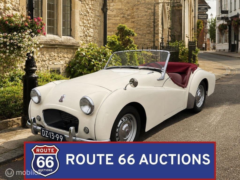 Triumph TR2 | 1955 | Route 66 Auctions, Auto's, Oldtimers, Triumph, Zwart, Bedrijf, Handgeschakeld