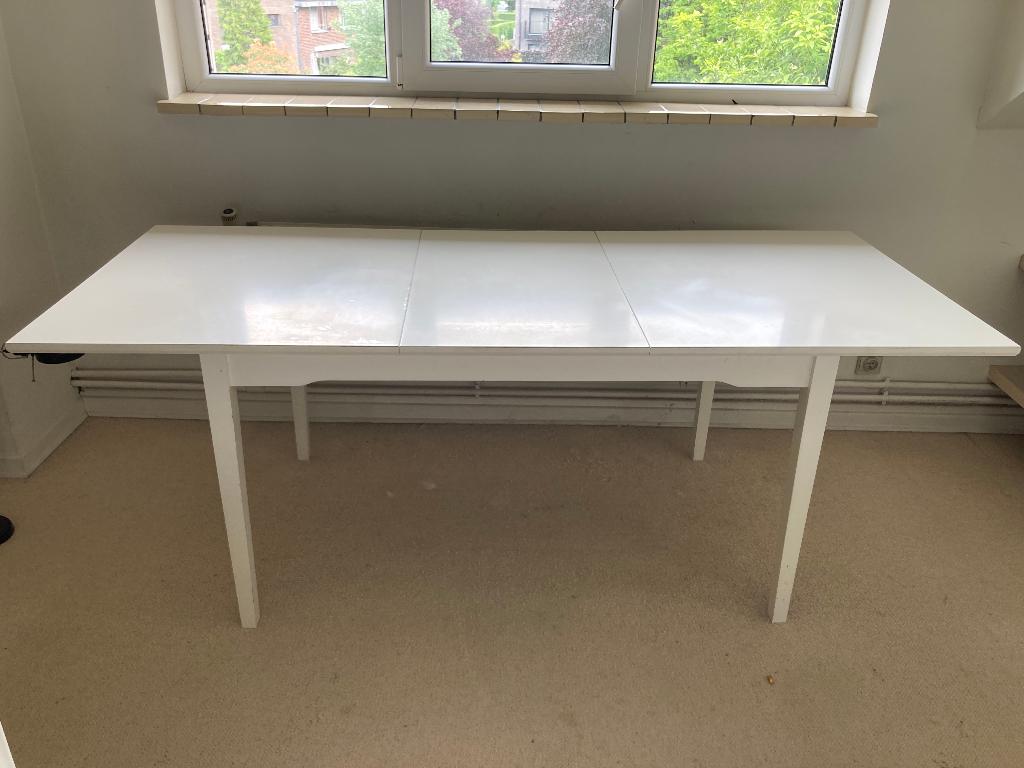 Grande table / bureau IKEA extensible blanche, Maison & Meubles, 200 cm ou plus, Enlèvement, Utilisé, 50 à 100 cm