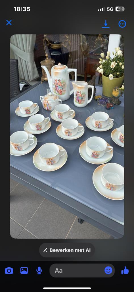 Koffie servies, Ophalen