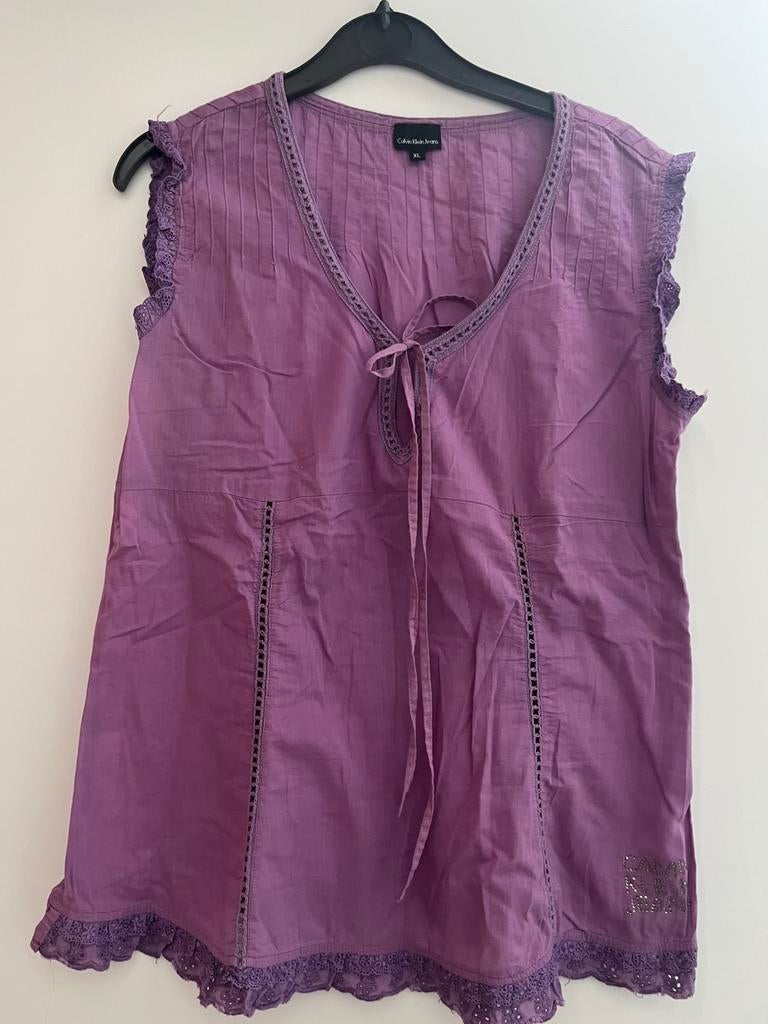 Calvin Klein jeans topje maat XL, Kleding | Dames, Paars, Maat 46/48 (XL) of groter, Ophalen of Verzenden, Zo goed als nieuw