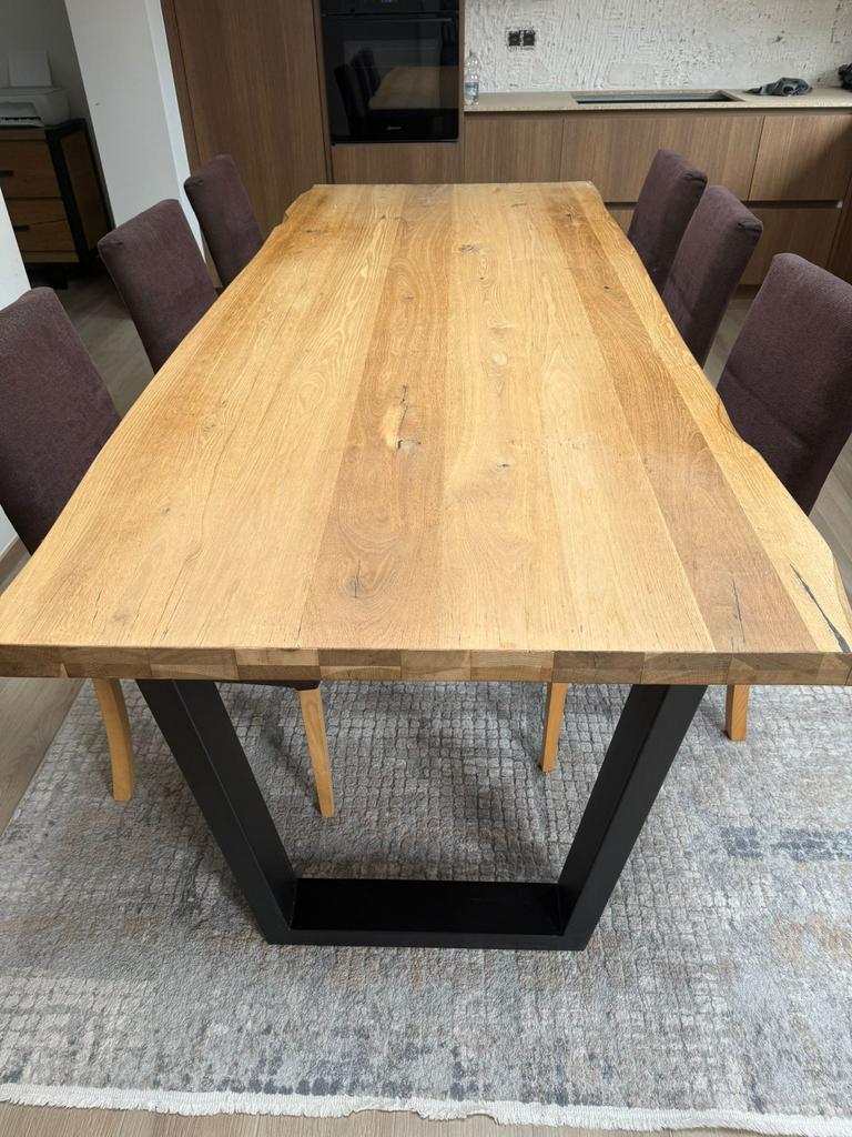 Henders en hazel eettafel, Huis en Inrichting, Tafels | Eettafels, Ophalen, 100 tot 150 cm, 200 cm of meer, Zo goed als nieuw