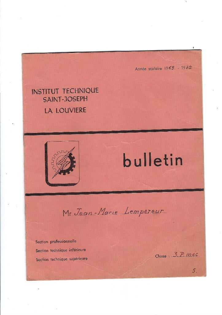 Institut Technique Saint-Joseph  à La Louvière, Ophalen of Verzenden, Gebruikt