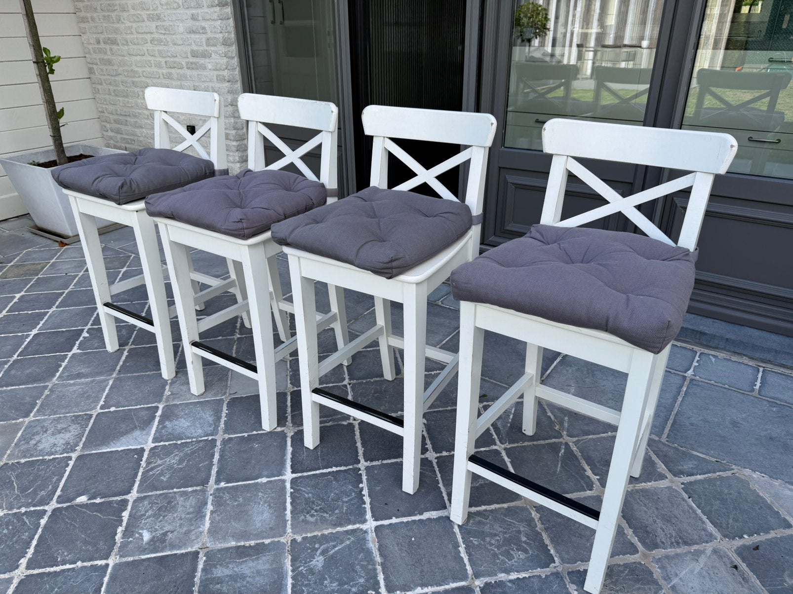 Set van 4 barkrukken Ikea Ingolf (Rosentorp), 4 krukken, Ophalen, Gebruikt, Hout
