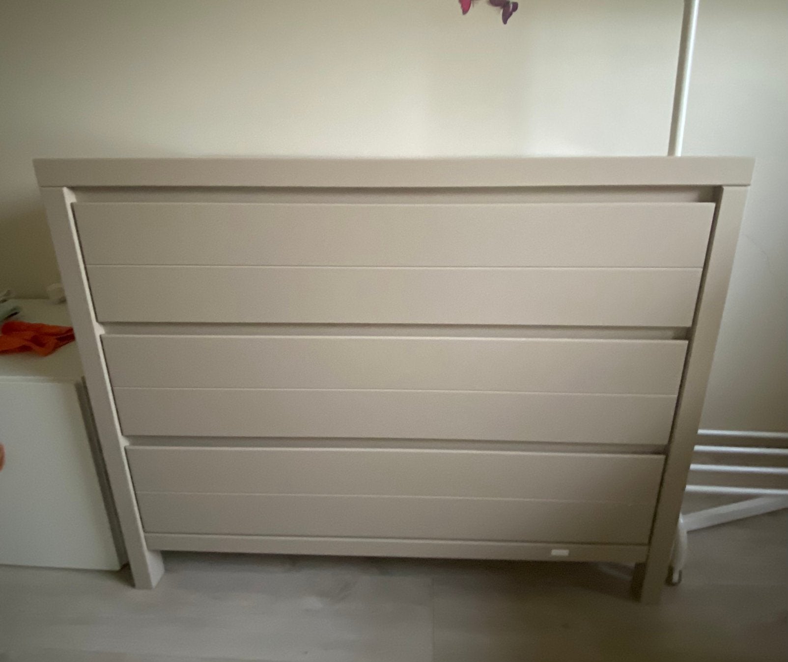 Quax beige commode met 3 laden, Ophalen, Gebruikt, 100 tot 150 cm, 3 of 4 laden