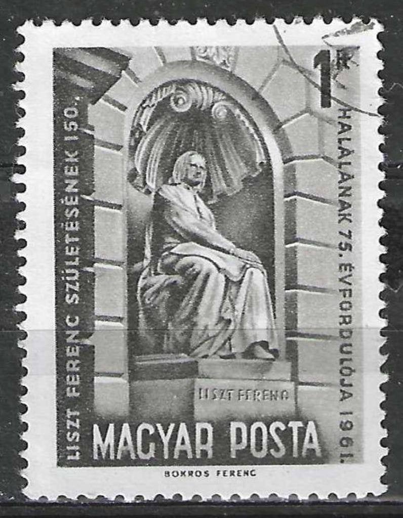 Hongarije 1961 - Yvert 1467 - Standbeeld Franz Liszt  (ST), Postzegels en Munten, Postzegels | Europa | Hongarije, Verzenden, Gestempeld