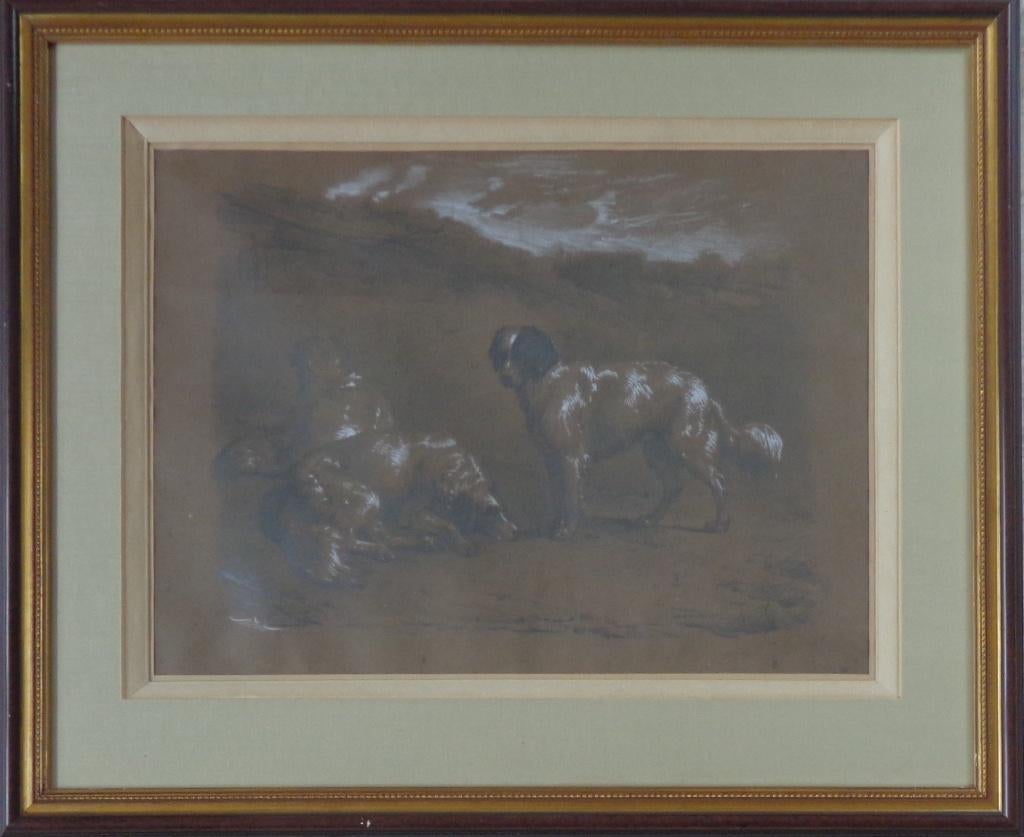 CH. CROONENBERGH / HONDEN / ORIGINEEL WERK / 51x61cm / KADER, Enlèvement ou Envoi, Signé, Papier