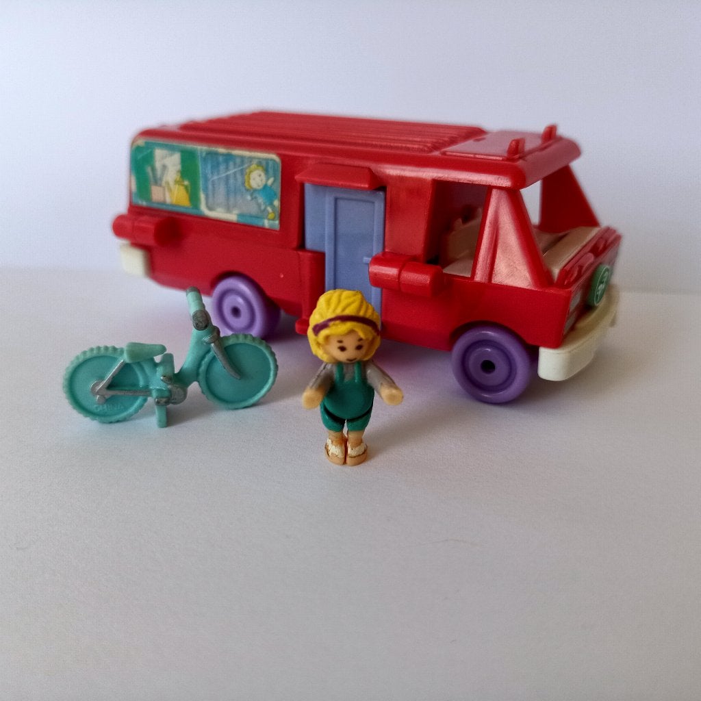 Polly Pocket vintage Home on the go 1994 m poppetjes, Ophalen of Verzenden, Gebruikt